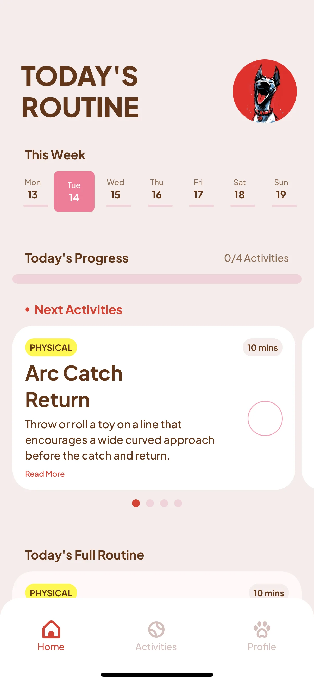Snuffz app — your dog's daily routine