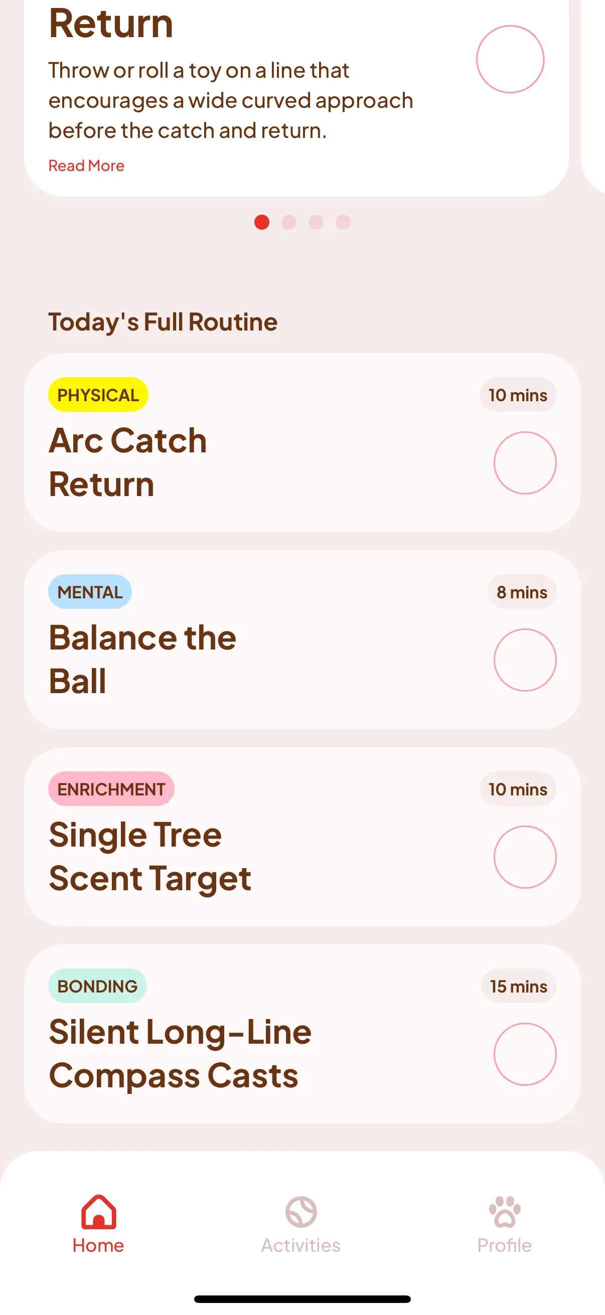 Snuffz app — activity detail view