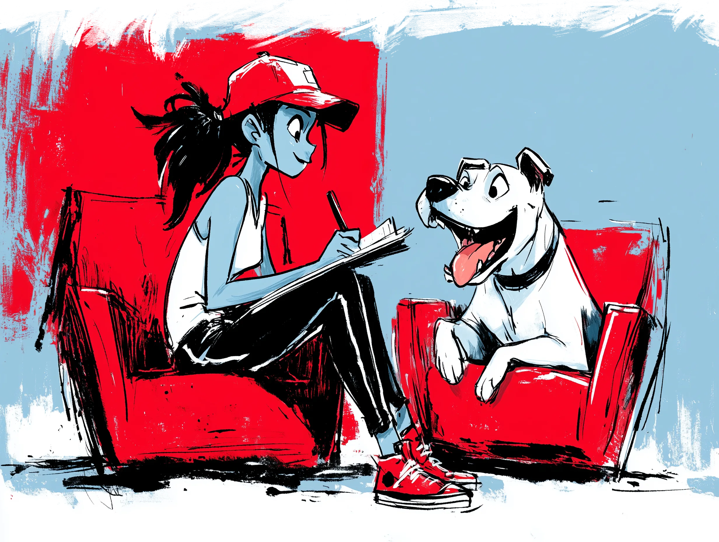 Person filling in dog profile