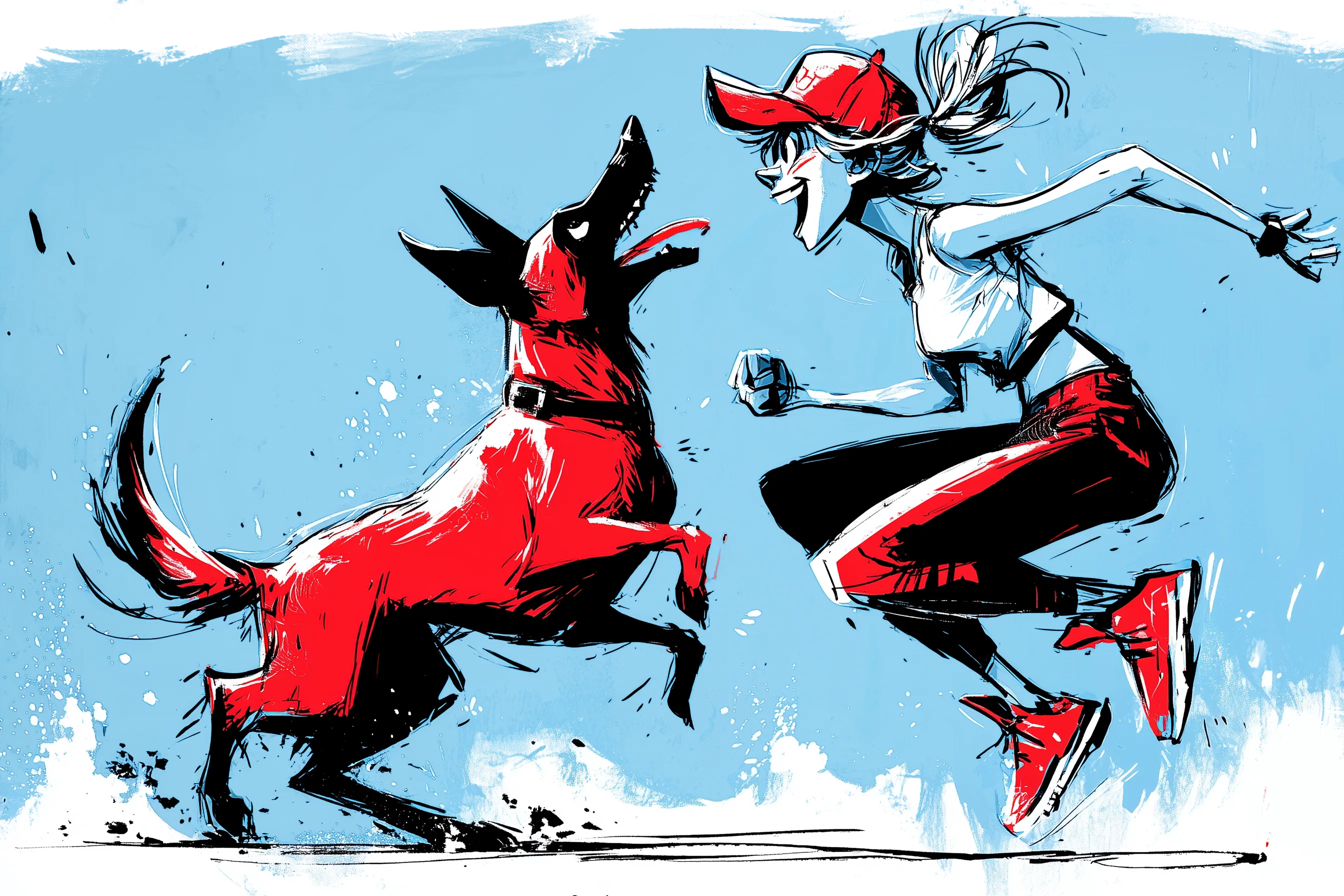Owner and dog doing an activity together